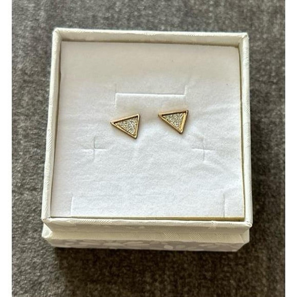 vince camuto CZ In A Triangle Cage Gold Post Earrings